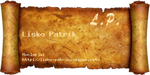 Lisko Patrik névjegykártya